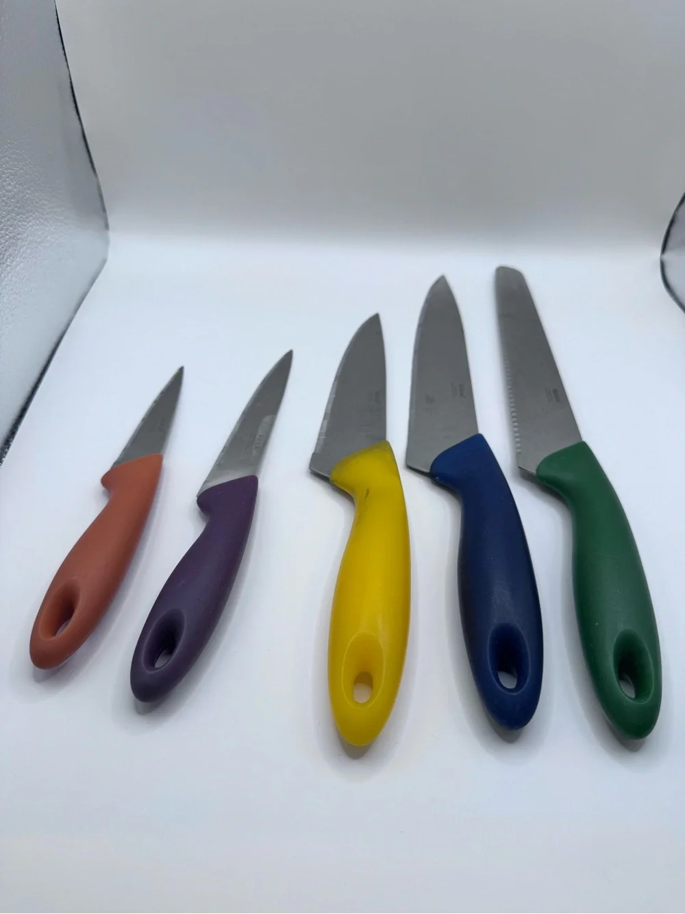 IKEA 5-Piece Kitchen Knife Set Multicolor Plastic Handles Stainless Steel